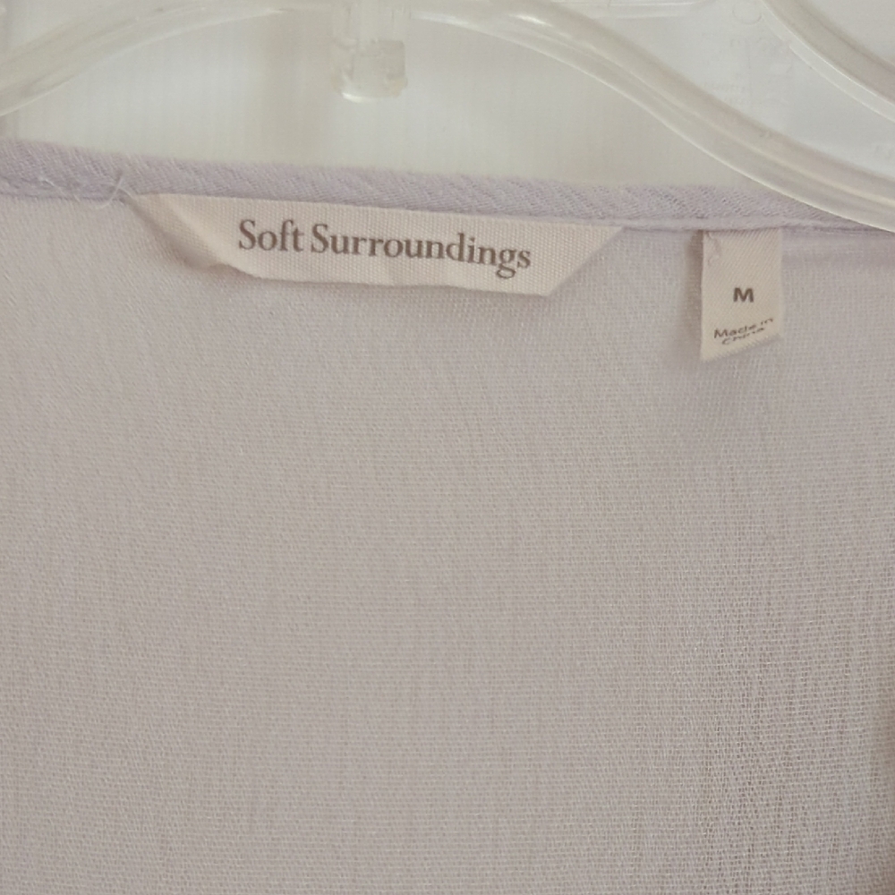 Soft Surroundings Beige Tassel V-Neck Beautiful and Unique Tunic Light Weight - Picture 5 of 8